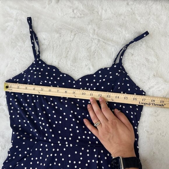 41 Hawthorn Beatriz Scallop Detail Dress Navy Polka Dot L NWT - Picture 14 of 16